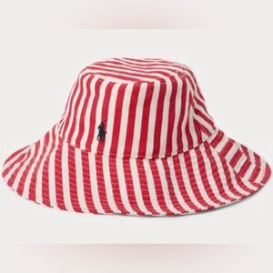 Polo by Ralph Lauren Red and White Striped Hat
